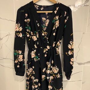 Floral Black Dress Size 2